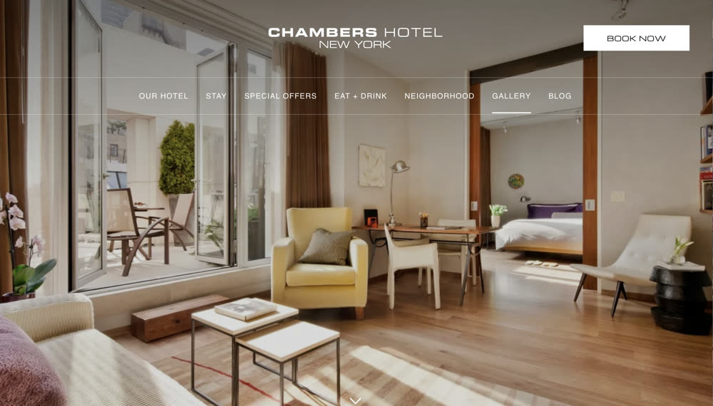 Chambers Hotel New York website